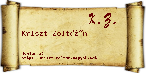 Kriszt Zoltán névjegykártya